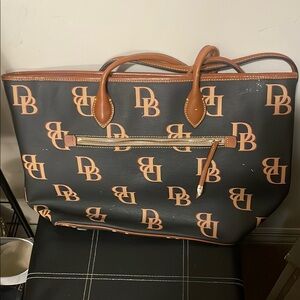 Dooney & Bourke Black and Tan Tote Bag